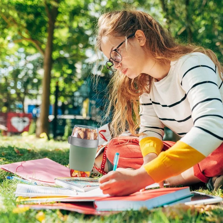 Westmark Trzyczęściowy pojemnik na żywność, 1150 ml, miętowyo-zielony, L