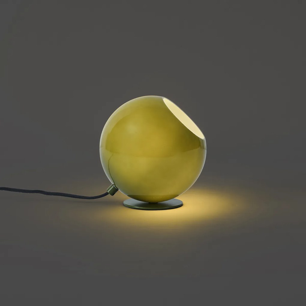 Lampa stołowa w stylu retro zielona ze szkłem - Mabel