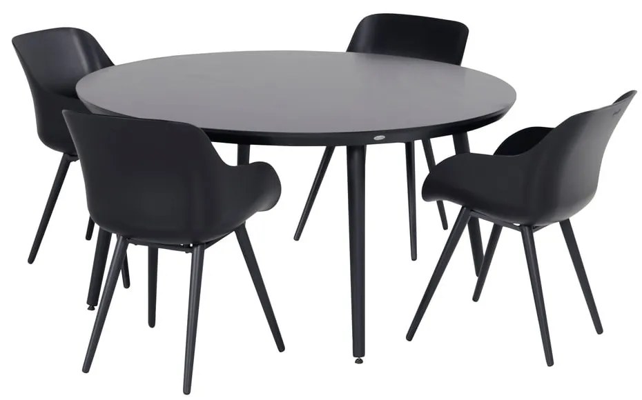 Czarny stół ogrodowy Hartman Sophie, ø 128 cm