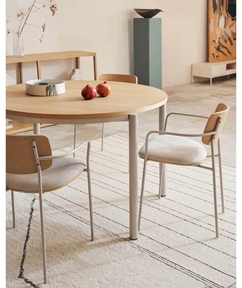 Okrągły rozkładany stół z blatem w dekorze dębu ø 90 cm Montuiri – Kave Home