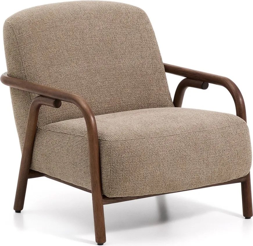 Szarobrązowy fotel z tkaniny szenilowej Sylo – Kave Home