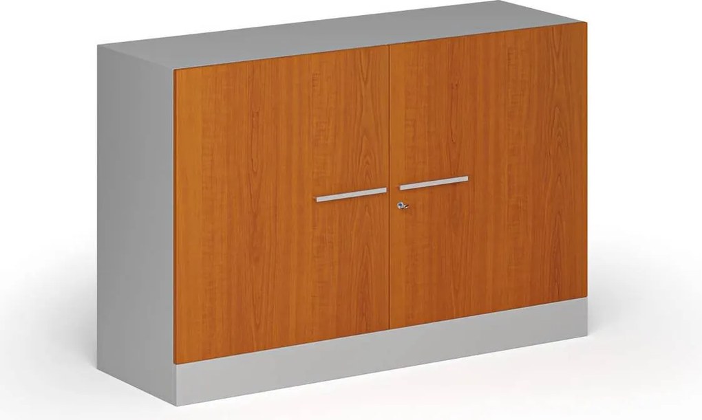 Metalowa szafa z drewnianymi drzwiami, demontowana, 800 x 1200 x 400 mm, czereśnia