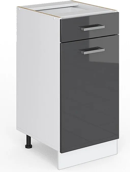 Szafka dolna do kuchni antracyt wysoki połysk 40x46x81.6 r-line