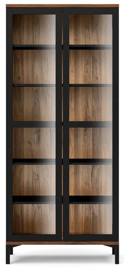 Czarno-naturalna witryna w dekorze orzecha 89x203x36 cm Roomers – Tvilum