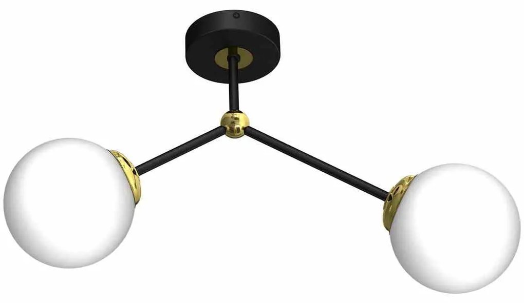 Lampa sufitowa, podwójna, nowoczesna JOY BLACK / GOLD 2xE14