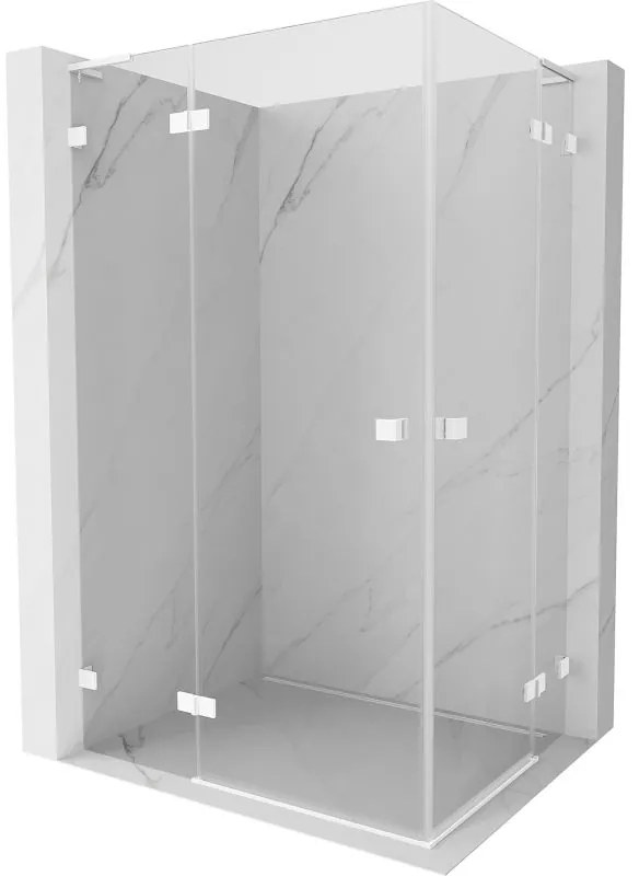 Mexen Lunar L Duo kabina prysznicowa uchylna lewa 110 x 80 cm, transparent, biała - 834L-110L-080P-20-00