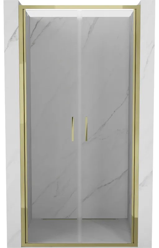Mexen Exo drzwi prysznicowe podwójne uchylne 70 cm, transparent, złote - 814-070-000-50-00