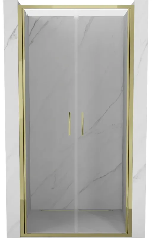 Mexen Exo drzwi prysznicowe podwójne uchylne 70 cm, transparent, złote - 814-070-000-50-00