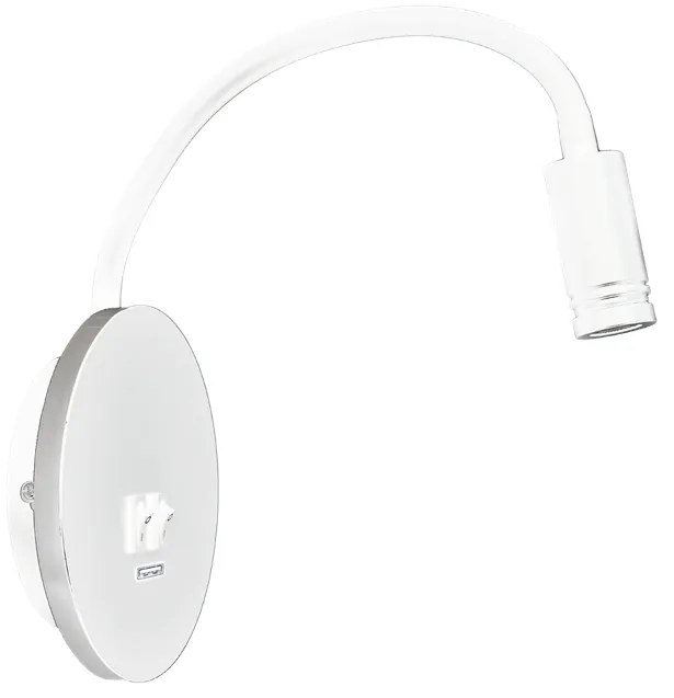Lampka nocna, biała BASE 8W+2W WHITE, na kole