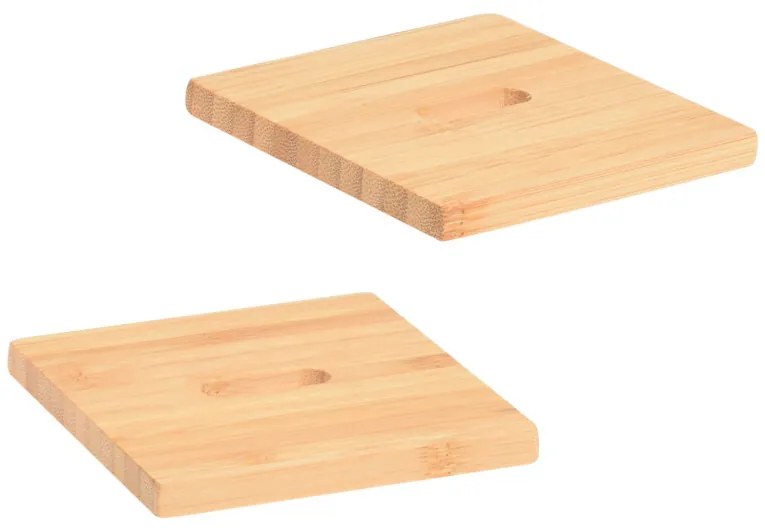 Podkładki pod kubek na stojaku, 6 sztuk, 10 x 10 cm, bambus