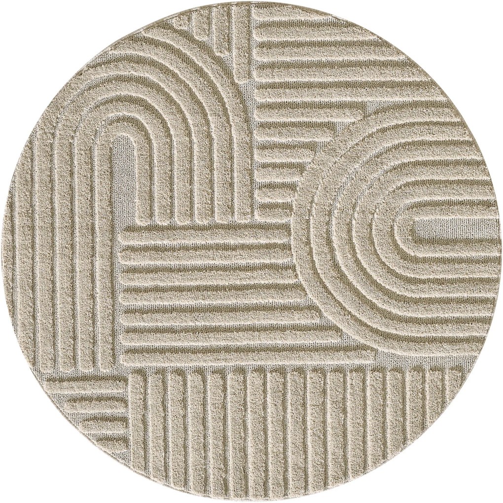 Dywan nowoczesny Art 3D bezowy 80 cm x 80 cm koło