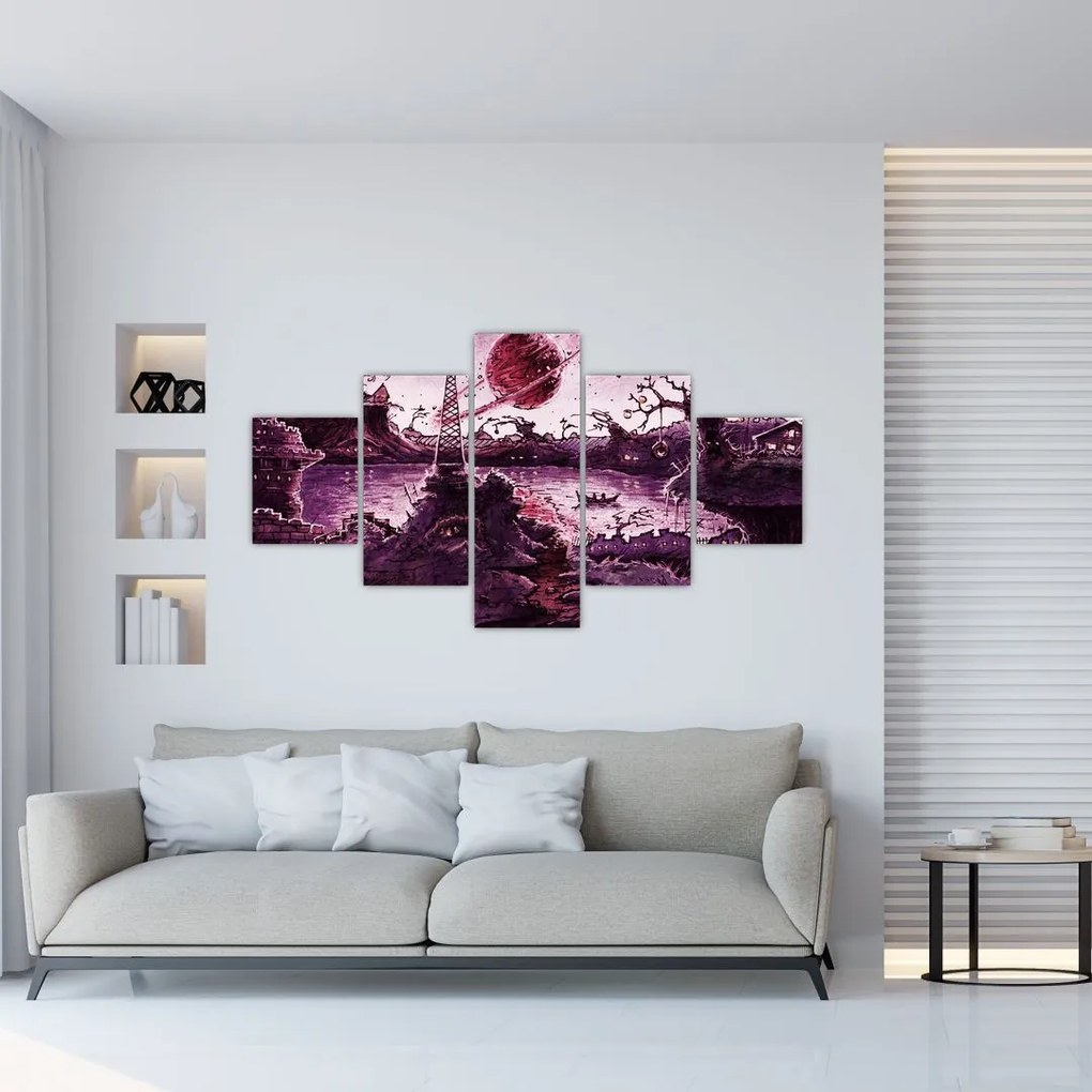 Obraz - Zaczarowana wioska (125x70 cm)