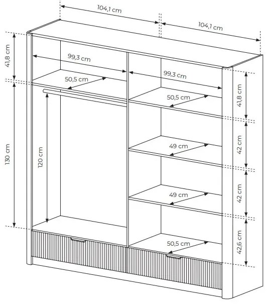 Beżowa szafa z lustrem  W7-F48