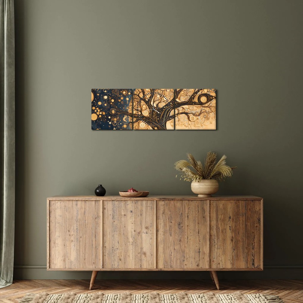 Obraz – Surrealistyczne drzewo (z zegarem) (90x30 cm)