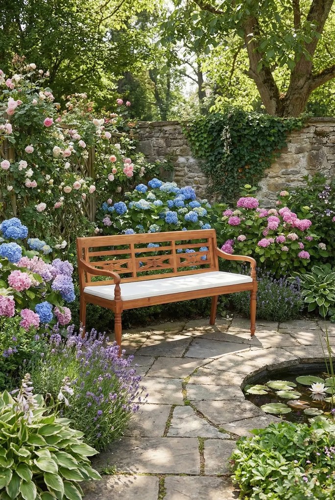 Drewniana ławka ogrodowa brązowaK5-E10