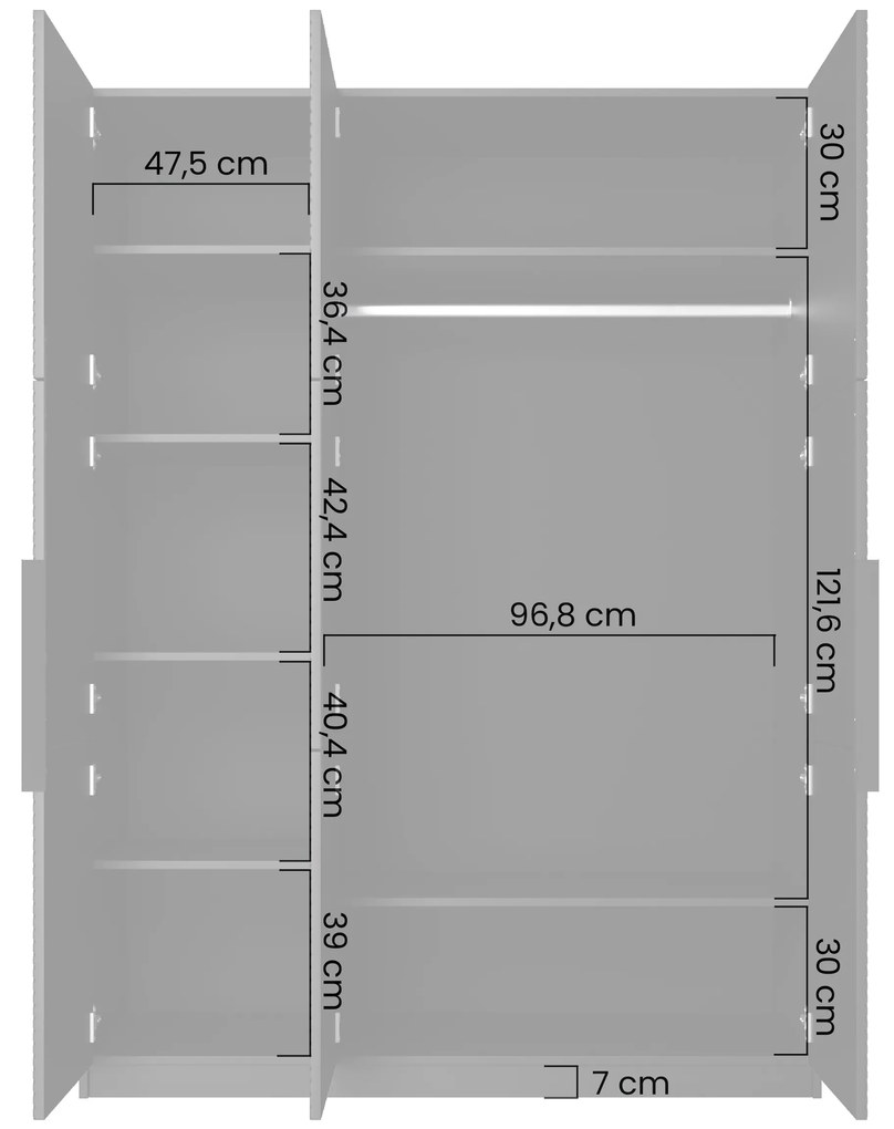 Szafa Asha 150 cm z metalowymi uchwytami - artisan / czarny mat / czarne uchwyty