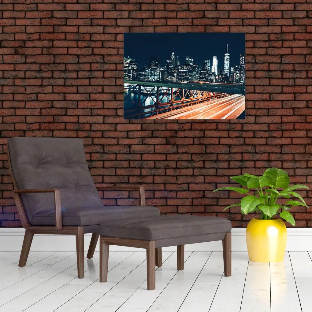 Obraz na szkle miasta nocą (70x50 cm)