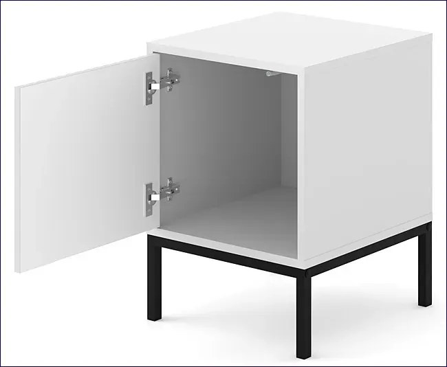 Biała szafka pod biurko z lamelami w stylu glamour B0-N75