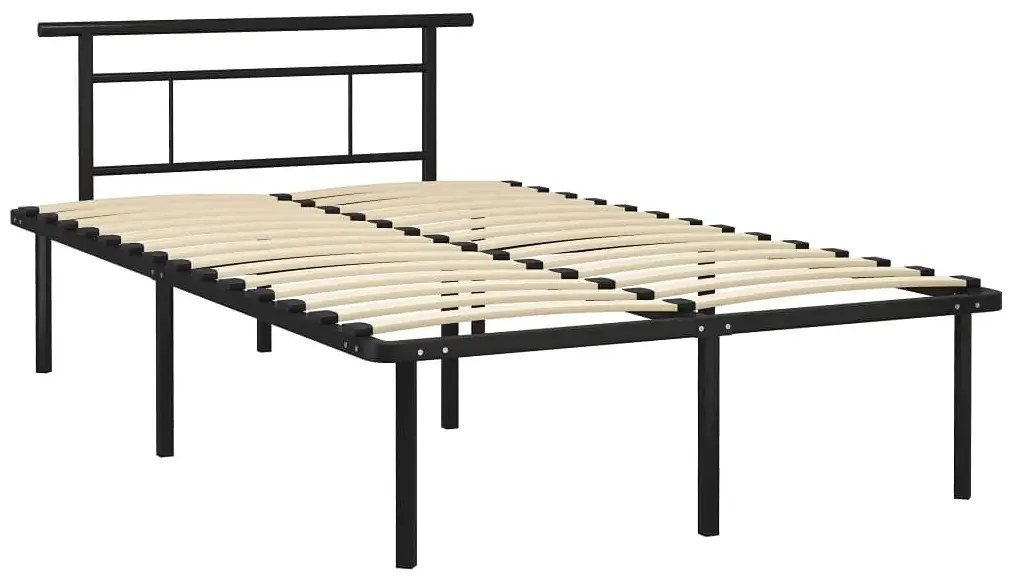 Czarne metalowe łóżko małżeńskie 140x200 cm G0-K66