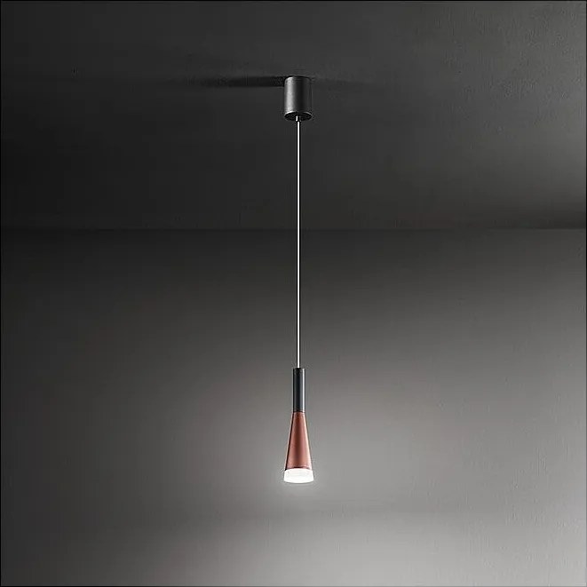 Lampa wisząca LED CONE Gold-Pink-Black 7W 3000K Perenz