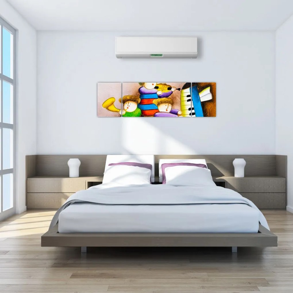 Obraz - Muzycy, malarstwo (170x50 cm)