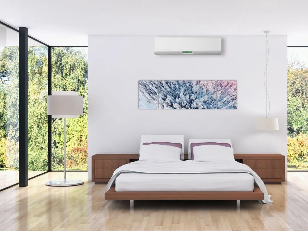 Obraz ośnieżonych drzew (170x50 cm)