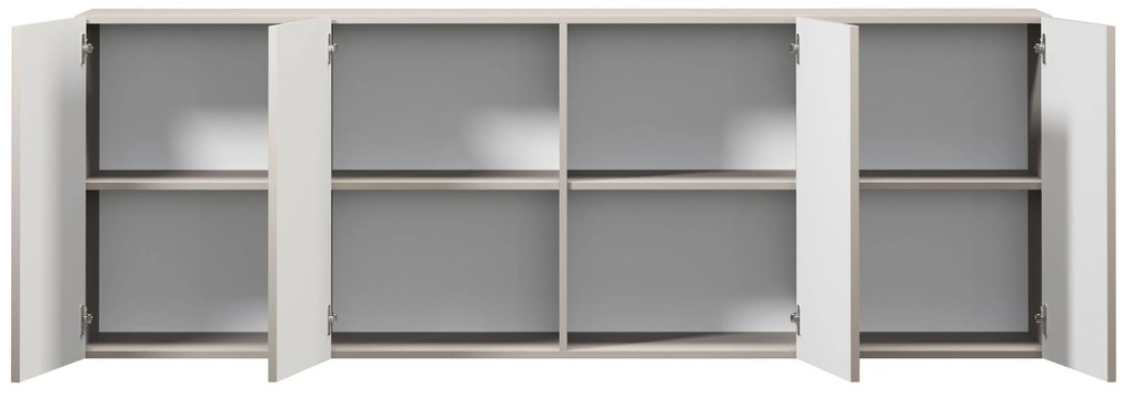 Komoda wisząca czterodrzwiowa Lorini 200 cm - kaszmir / czarne uchwyty