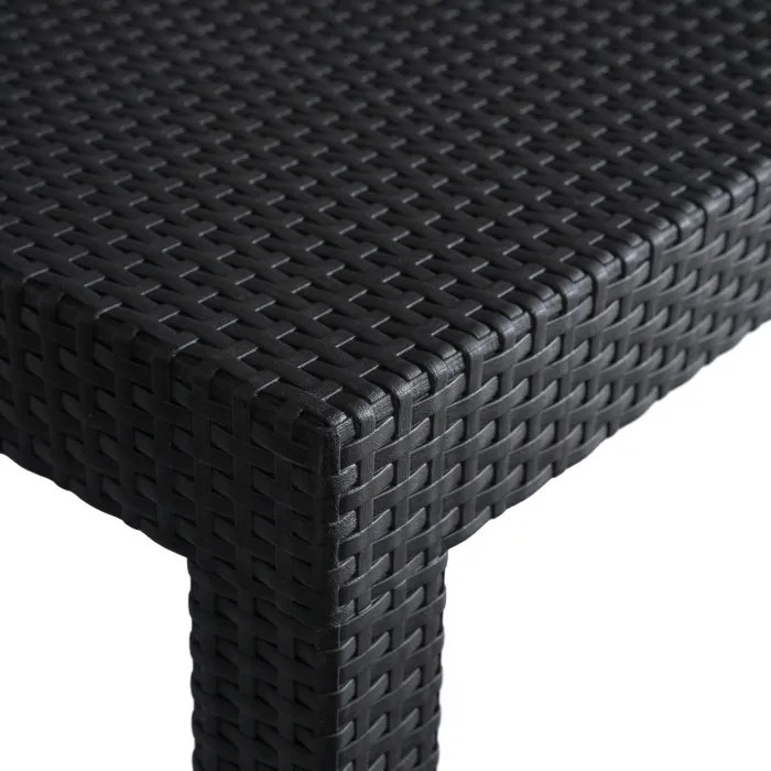 Zestaw Mebli Ogrodowych SAVIO Czarny Sofa 2x Fotel Stolik Tarasowy Technorattan Nowoczesny