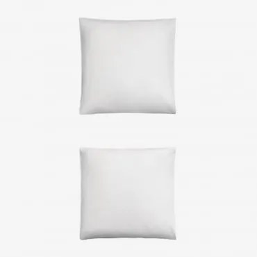 Pack 2 Poszewek Na Poduszki Z Satyny 300 Nitek Sampras Biała & 60 X 60 Cm - Sklum