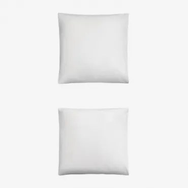 Zestaw 2 Poszewek Na Poduszki Sampras Z Satyny O Gęstości 300 Nici Biała & 60 X 60 Cm - Sklum