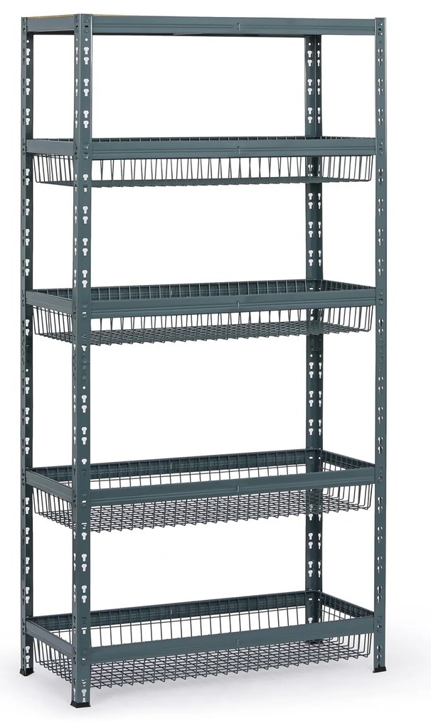 Regał półkowy z koszami, 1790 x 900 x 400 mm, nośność 175 kg, 1 półka + 4 kosze