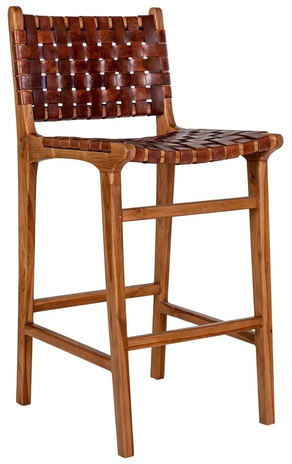 Brązowy hoker z drewna tekowego 101 cm Perugia – House Nordic