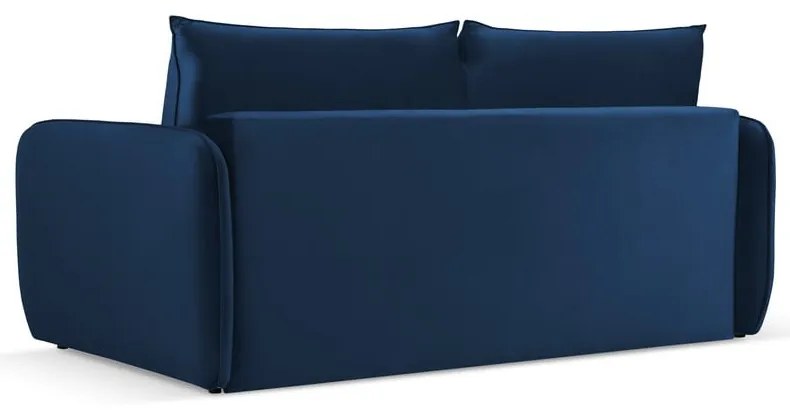 Ciemnoniebieska aksamitna rozkładana sofa 194 cm Vienna – Cosmopolitan Design