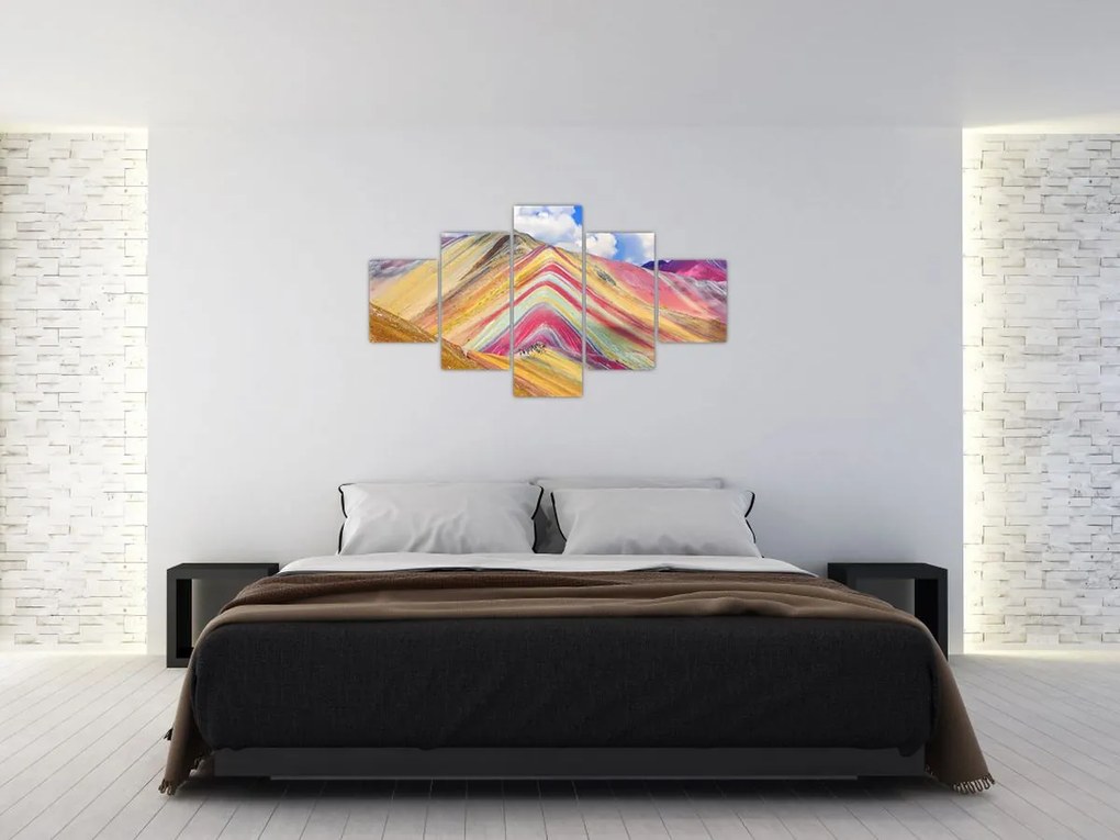 Obraz - Rainbow Mountain, Peru (125x70 cm)