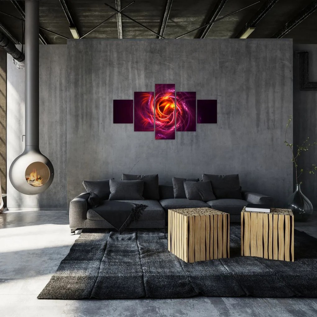 Obraz świecącej nowoczesnej abstrakcji (125x70 cm)
