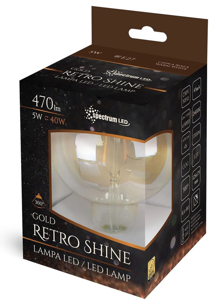 Żarówka LED Ozdobna Ciepła E-27 230V 5W Edison 14461