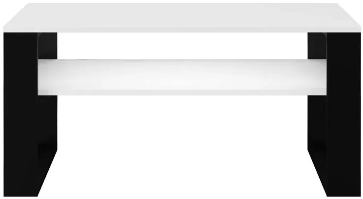 Stolik kawowy nowoczesny z półką biały + czarny - Suri 4X