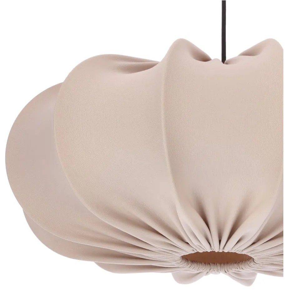 Beżowa lampa wisząca z tekstylnym kloszem ø 52 cm Cafee – Candellux Lighting