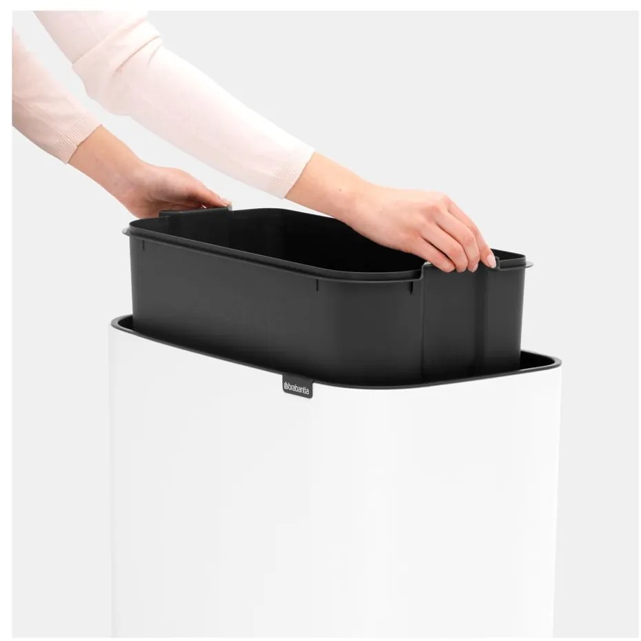 Biały stalowy kosz na śmieci otwierany na dotyk 36 l Bo Touch Bin – Brabantia