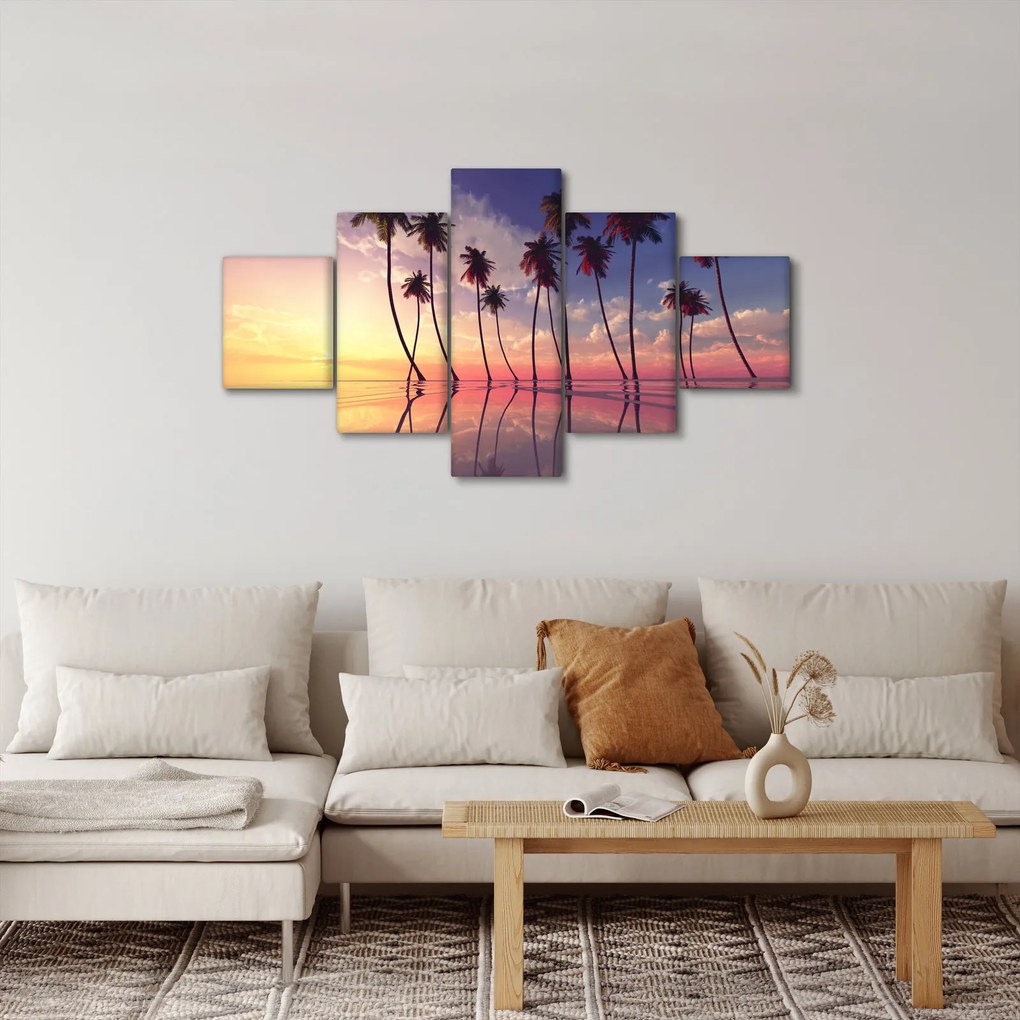 Obraz palm wznoszących się nad powierzchnią (125x70 cm)