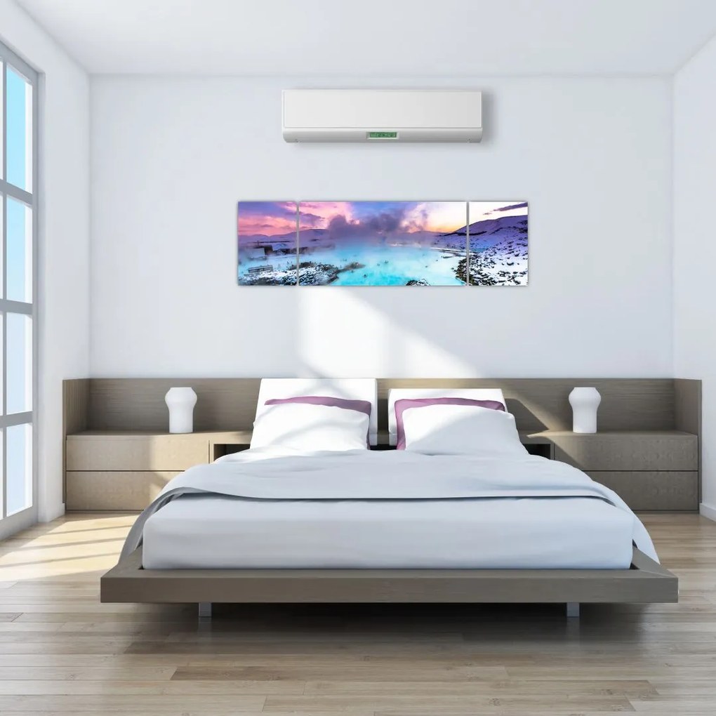 Obraz - Błękitna laguna na Islandii (170x50 cm)