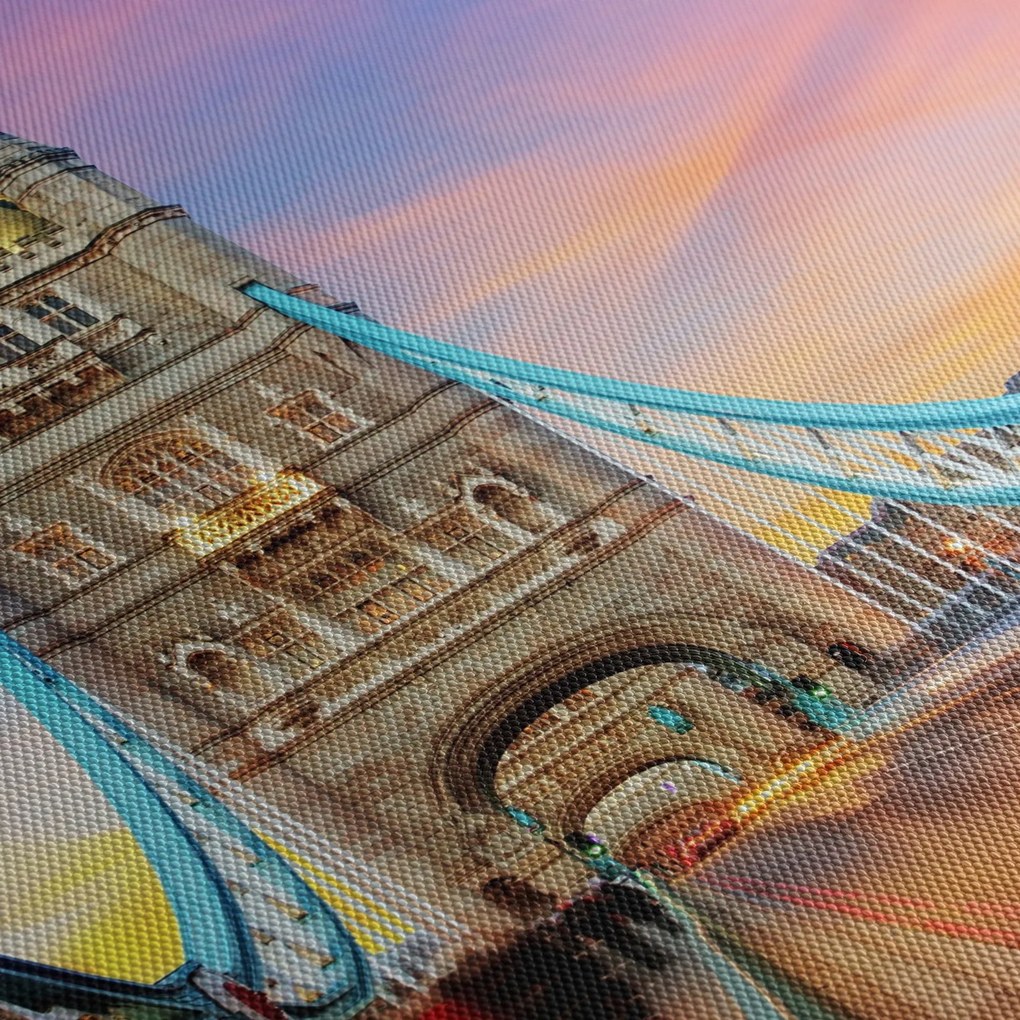 Obraz - Tower Bridge (z zegarem) (90x30 cm)