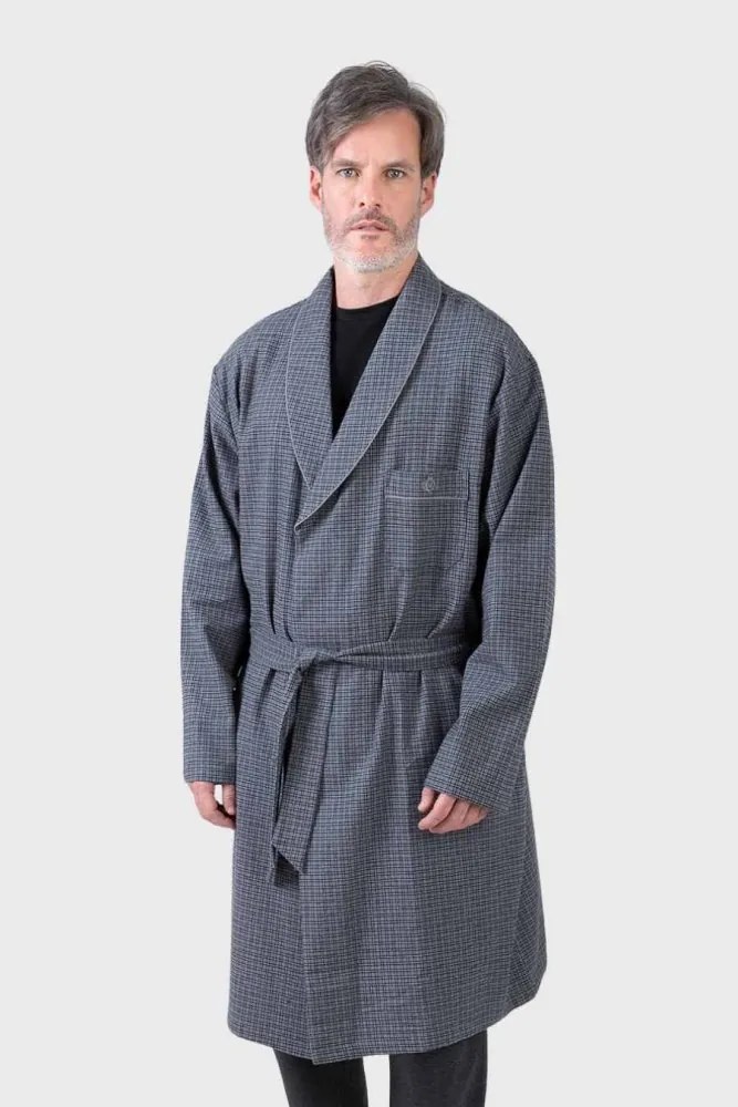 Męski flanelowy szlafrok RUBEN M Szary