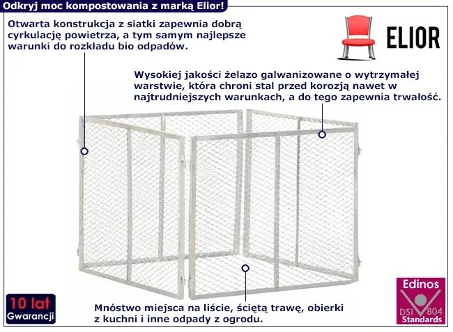 Otwarty kompostownik ogrodowy z żelaza - Zurino