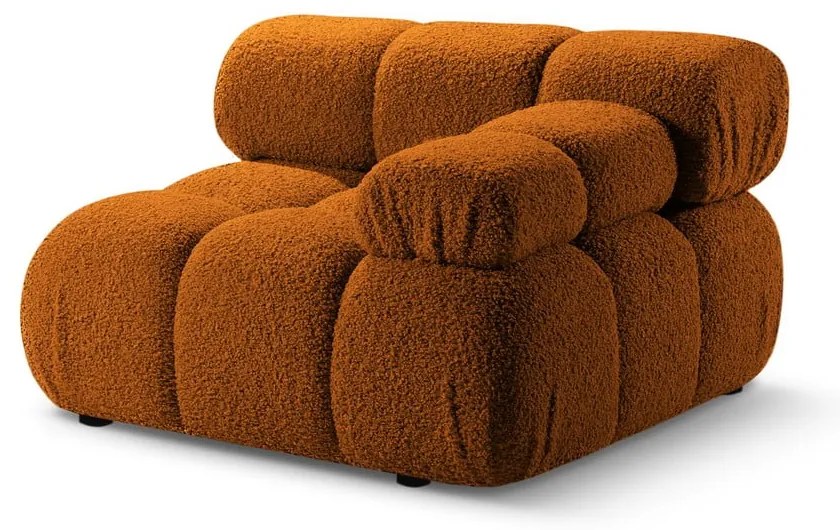 Pomarańczowy moduł sofy z materiału bouclé (prawostronny) Bellis – Micadoni Home