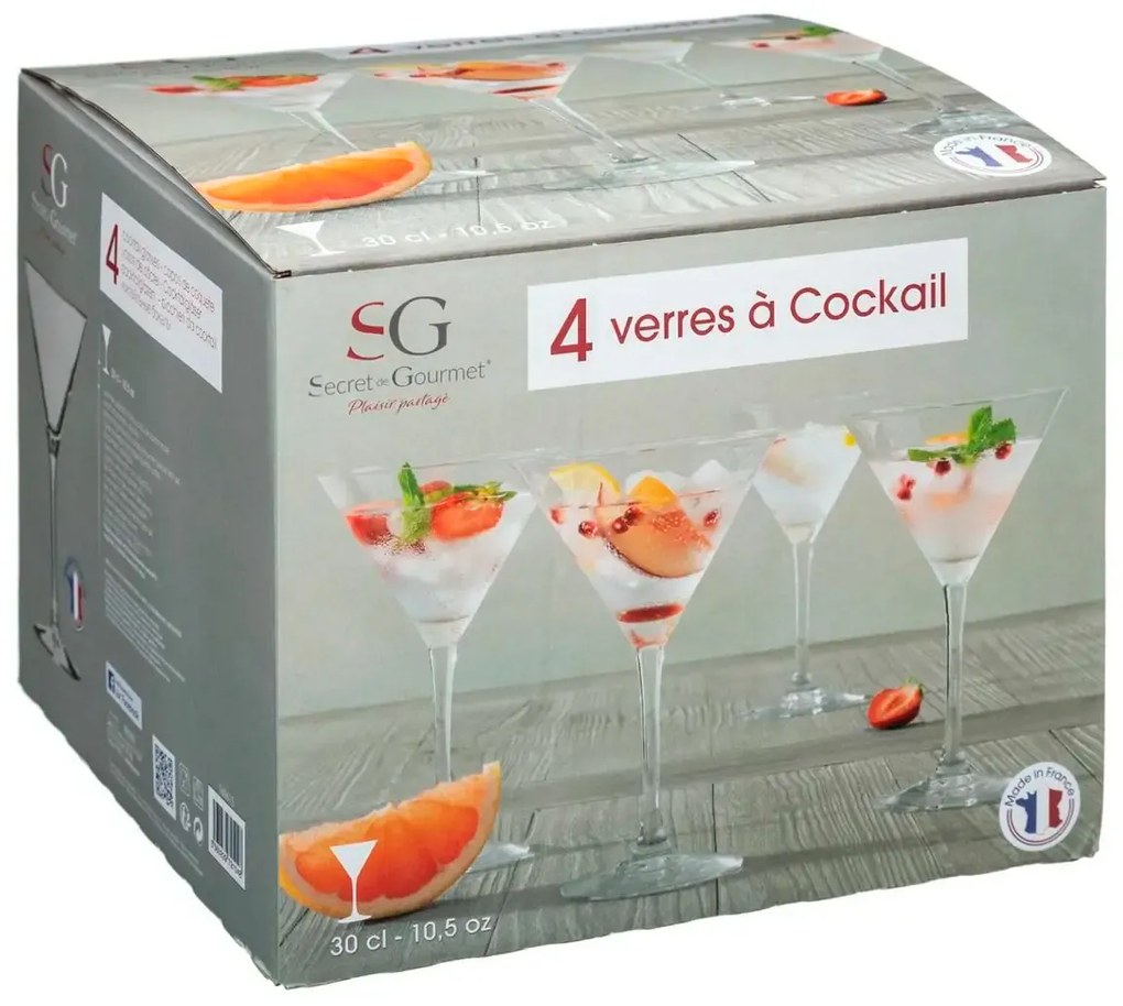 Kieliszki do koktajli, 4 sztuki, 150 ml