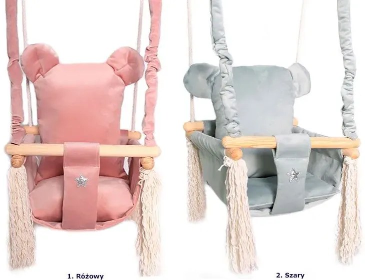 Różowa huśtawka miś dla dziewczynki L9-L84