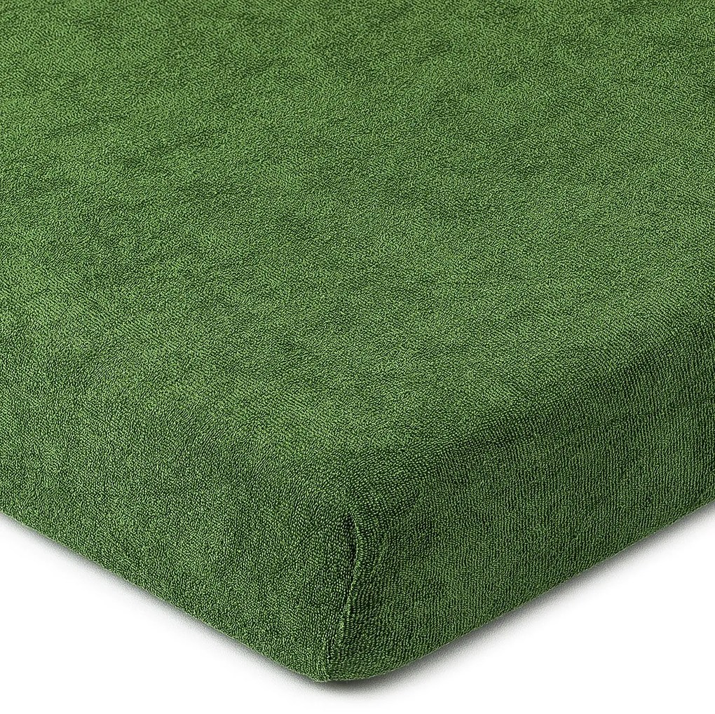 4Home prześcieradło frotte zielony oliwkowy, 160 x 200 cm