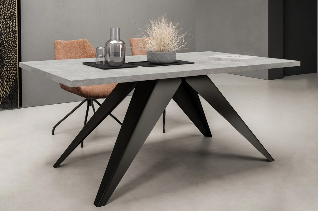 Designerski stół rozkładany na metalowej podstawie Vento