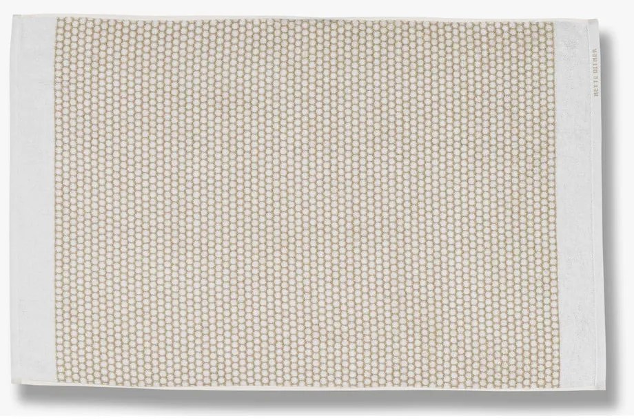 Biało-beżowy tekstylny dywanik łazienkowy 50x80 cm Grid – Mette Ditmer Denmark